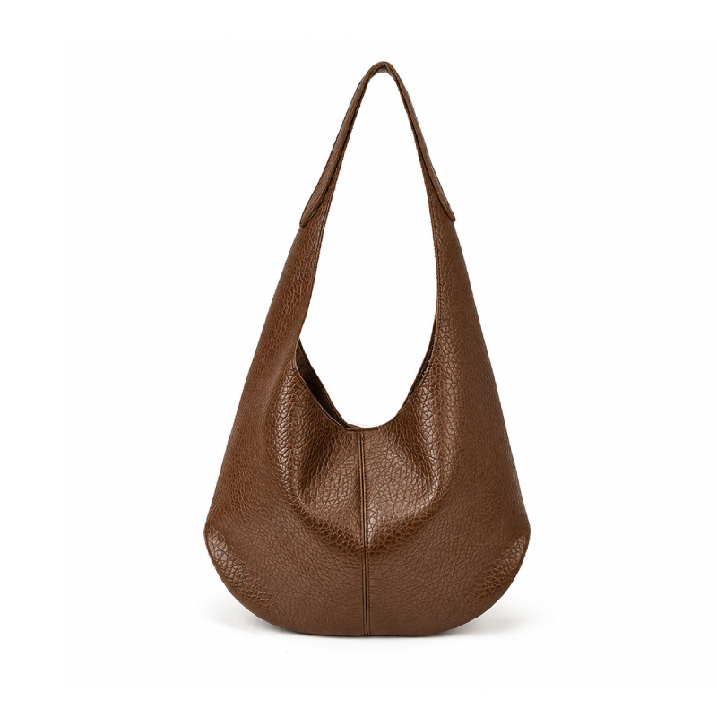 Sacs À Bandoulière Ronds Pour Femmes, Style Minimaliste, Couleur Unie, En Pu h5Image2