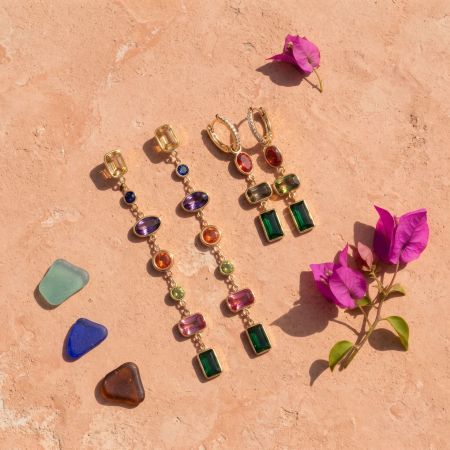 Boucles D'Oreilles Pendantes Pour Femme, Forme Géométrique, Pompon, Acier Inoxydable, Étanches, Couleur Or, Zircon.