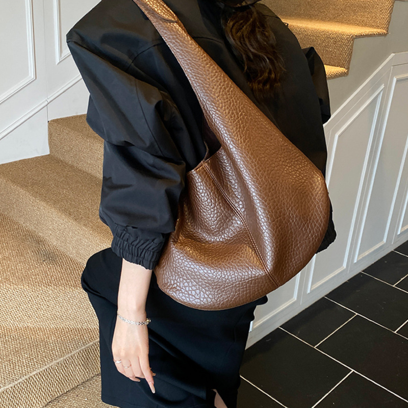 Sacs À Bandoulière Ronds Pour Femmes, Style Minimaliste, Couleur Unie, En Pu h5Image5
