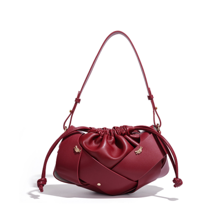 Sacs À Main Ronds Pour Femmes, Style Parisien Chic, En Polyuréthane Patchwork Uni, Avec Détails Métalliques.