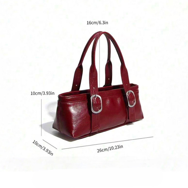 Sacs Bandoulière Femme Style Décontracté Avec Fermeture Métallique, Couleur Unie, En Pu h5Image6