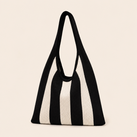 Sacs À Bandoulière Carrés Pour Femmes, Style Décontracté, Rayures Tissées, Couleurs Mélangées, En Polyester Tissé 2