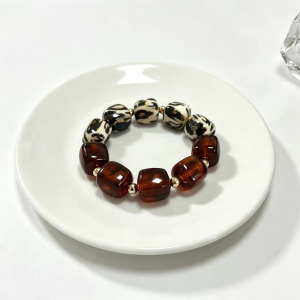Bracelets Perlés Pour Femmes, Style Rétro Léopard, Dégradé De Couleurs, En Résine, Collection Simple Series h5 