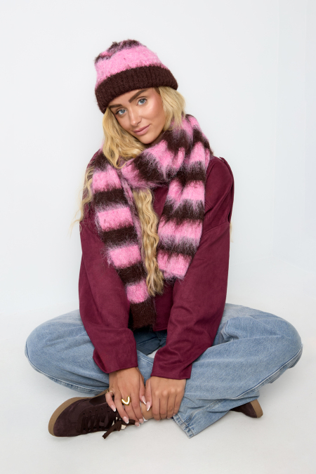 Bonnet Rayé En Polyester Décontracté, Accessoires Du Quotidien 2