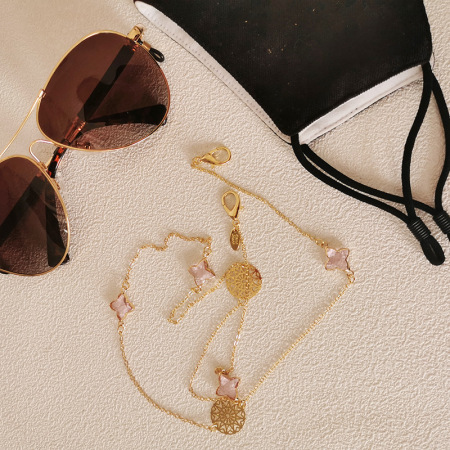 Chaîne De Lunettes Simple Series Daily Chain Clover En Cuivre Et Strass 2