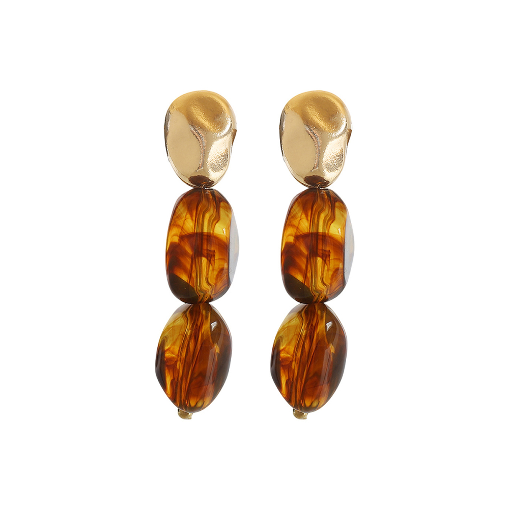 Boucles D'Oreilles Rétro En Résine Pour Femmes Image2