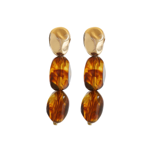 Boucles D'Oreilles Rétro En Résine Pour Femmes h5 Image2