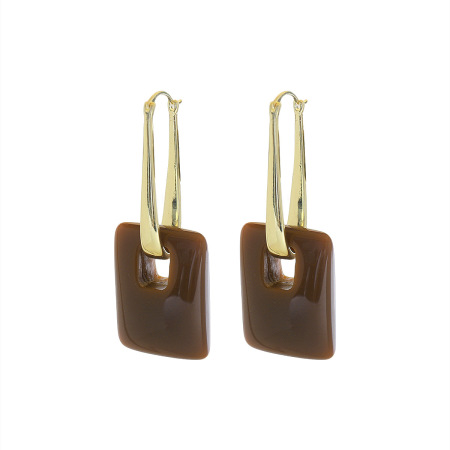 Boucles D'Oreilles Pendantes Pour Femmes, En Résine, Forme Géométrique Simple 2