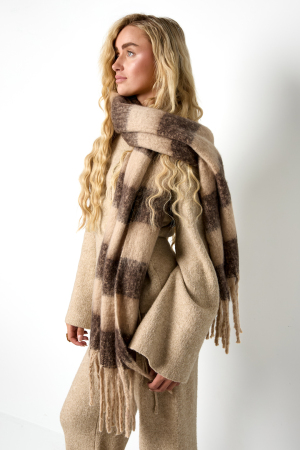 Écharpes D'Hiver À Rayures En Polyester Décontracté, Accessoires Du Quotidien h5 Image3