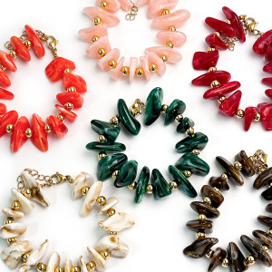 Bracelets En Résine Pour Femmes, Style Rétro, Perles De Forme Irrégulière h5 Image2
