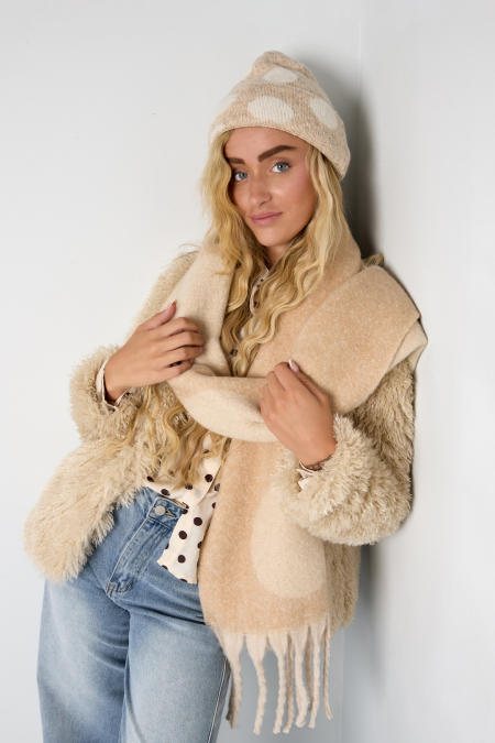 Écharpes D'Hiver À Pois, Simples, En Polyester, Accessoires Du Quotidien