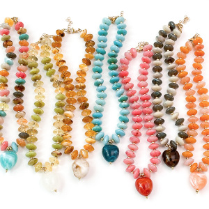 Colliers De Perles Rétro Simples En Résine À Dégradé De Couleurs Pour Femmes h5 Image2