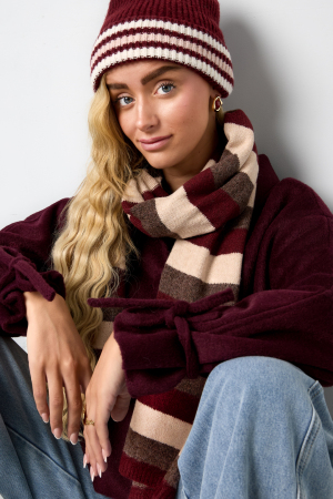 Écharpes D'Hiver À Rayures, Simples, En Polyester, Accessoires Du Quotidien h5 Image4