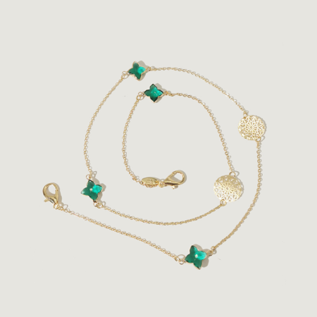Chaîne De Lunettes Simple Series Daily Chain Clover En Cuivre Et Strass