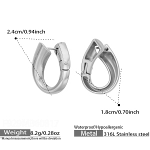 Boucles D'Oreilles Créoles Pour Femmes, En Acier Inoxydable Uni Couleur Or, Étanches, De La Collection Simple Series h5 