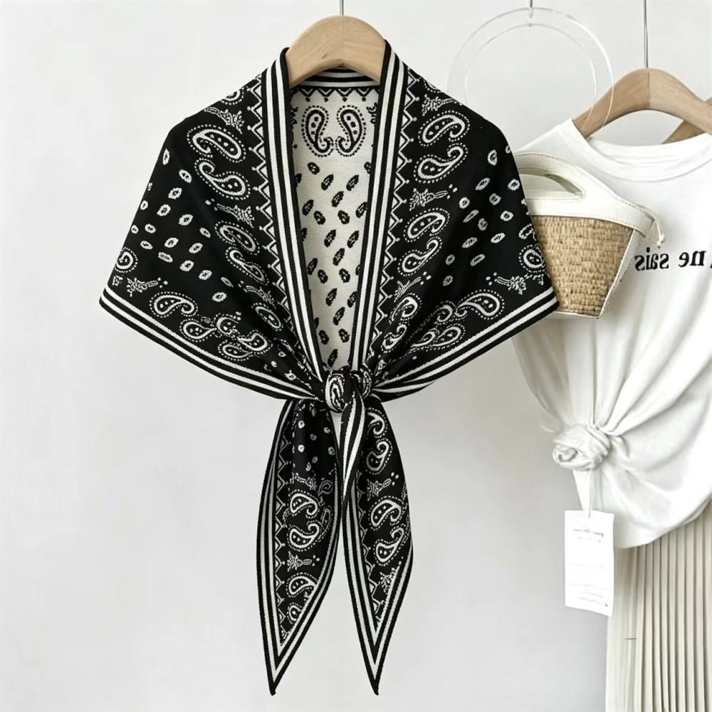 Écharpes Triangulaires En Polyester À Motif Cachemire Tissé Décontracté De La Série Ethnique h5Image2