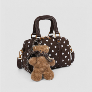 Sac Boston Femme En Tissu À Pois Style Décontracté h5 Image2