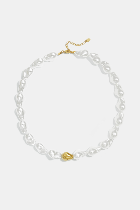 Colliers De Perles En Acier Inoxydable, Forme Irrégulière, Collection Simple Daily Simple, Bijoux Pour Femmes