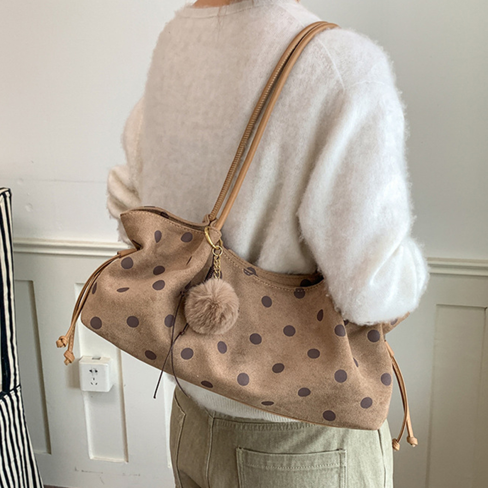 Sacs À Bandoulière Femme En Imitation Daim À Pois, Style Décontracté h5Image4