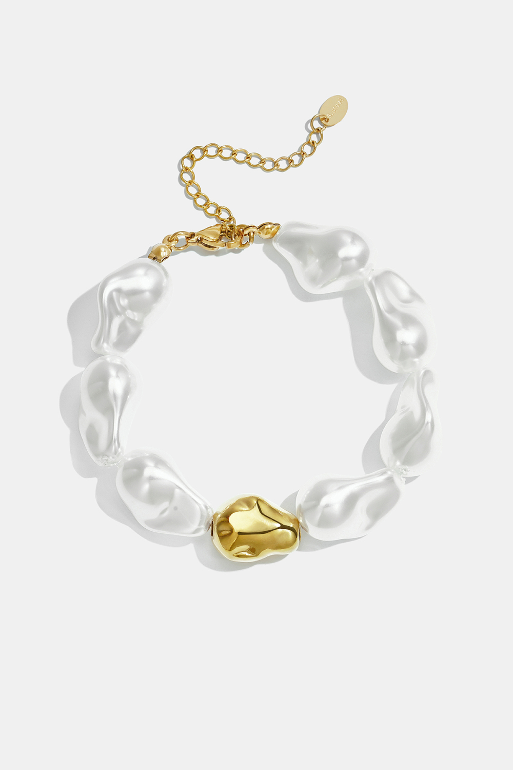 Bracelet En Acier Inoxydable À Perles, Forme Irrégulière, Collection Simple Daily Simple, Bijoux Pour Femmes 