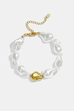 Bracelet En Acier Inoxydable À Perles, Forme Irrégulière, Collection Simple Daily Simple, Bijoux Pour Femmes h5 