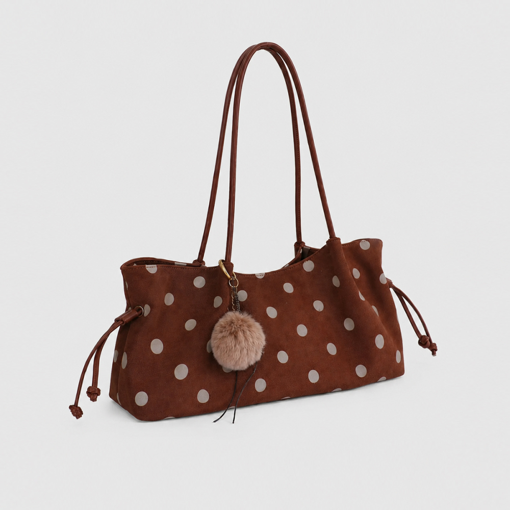 Sacs À Bandoulière Femme En Imitation Daim À Pois, Style Décontracté h5Image2