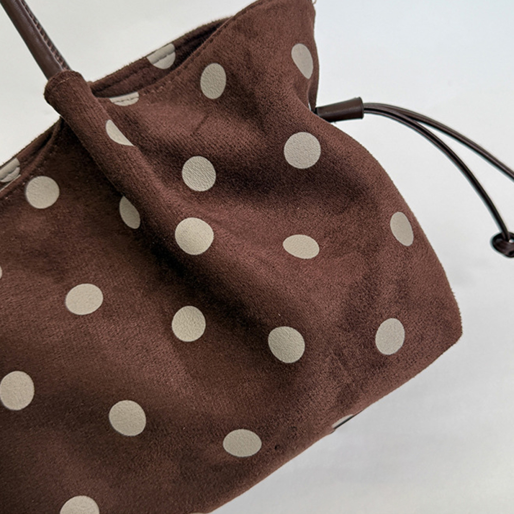 Sacs À Bandoulière Femme En Imitation Daim À Pois, Style Décontracté h5Image3