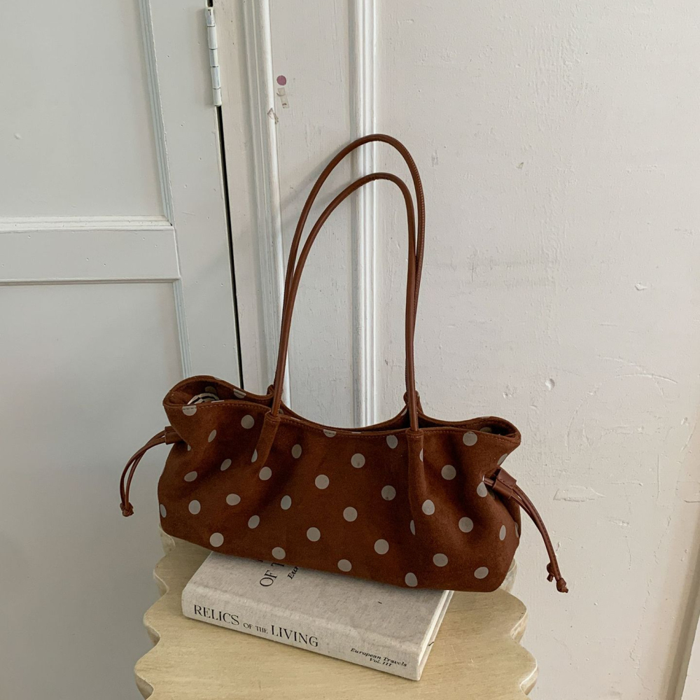 Sacs À Bandoulière Femme En Imitation Daim À Pois, Style Décontracté