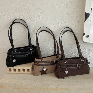 Sacs À Bandoulière Femme En Pu Uni, Style Décontracté, Avec Détails Métalliques h5 Image3