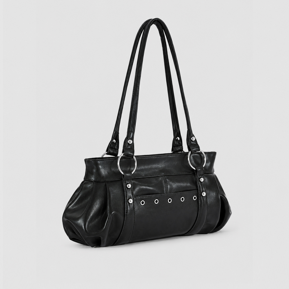 Sacs Bandoulière Femme En Pu Uni, Style Streetwear, Avec Détails Métalliques Image2