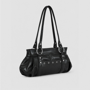 Sacs Bandoulière Femme En Pu Uni, Style Streetwear, Avec Détails Métalliques h5 Image2