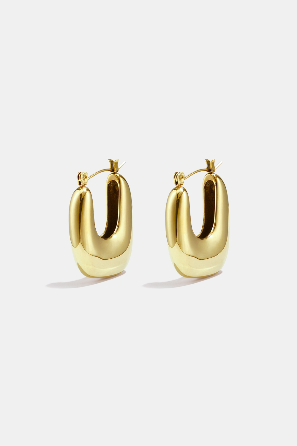 Boucles D'Oreilles Créoles En Acier Inoxydable, Forme Géométrique, Collection Simple Pour Le Quotidien, Bijoux Pour Femmes 
