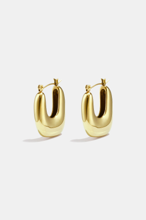 Boucles D'Oreilles Créoles En Acier Inoxydable, Forme Géométrique, Collection Simple Pour Le Quotidien, Bijoux Pour Femmes h5 