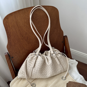 Sac Oreiller Pour Femme En Pu Tissé Style Parisien Chic h5