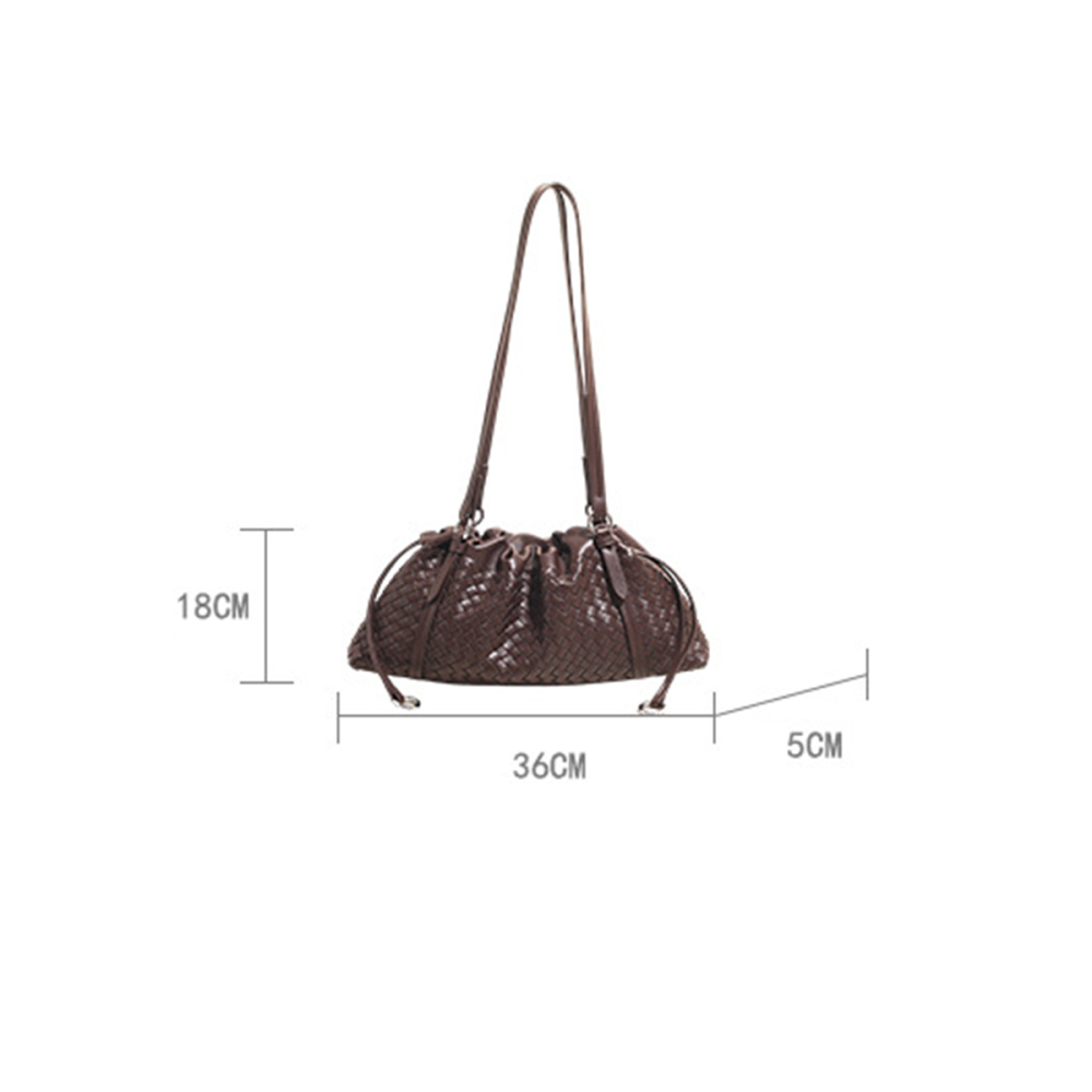 Sac Oreiller Pour Femme En Pu Tissé Style Parisien Chic h5Image4