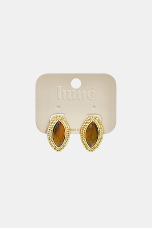 Boucles D'Oreilles Puces En Acier Inoxydable, Forme Elliptique, Collection Simple Daily Simple, Bijoux Pour Femmes h5 Image3