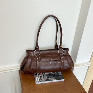Sacs Bandoulière Femme En Pu Uni, Style Streetwear, Avec Détails Métalliques h5 