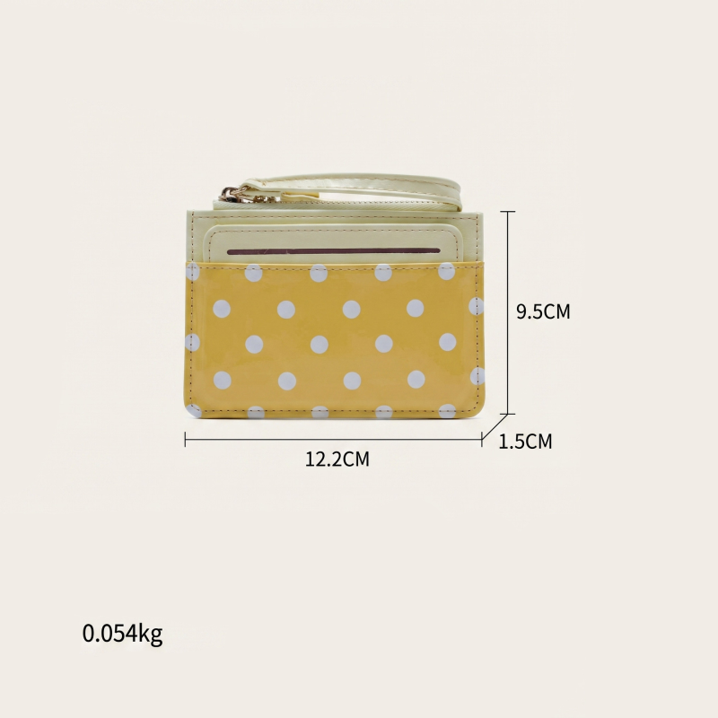 Portefeuilles Et Porte-Cartes Carrés Pour Femmes, Style Décontracté, Imprimés À Pois Unis. h5Image6