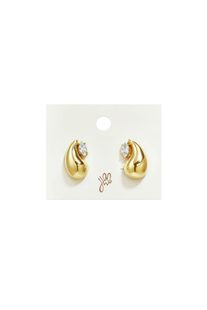 Boucles D'Oreilles Puces En Acier Inoxydable, Forme Goutte, Collection Simple Daily, Bijoux Pour Femmes h5 Image4