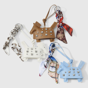 1 Pièce De Cuir Rivet Poney Foulard En Soie Noué Porte-Clés h5 Image4