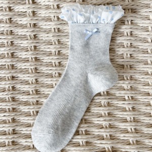 Chaussettes Mi-Mollet À Carreaux Et Pois Style Preppy, Couleurs Contrastées h5