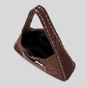 Sacs À Bandoulière Carrés Pour Femmes, Style Décontracté, Ornés De Clous Métalliques Et De Rivets En Daim Uni h5 Image4