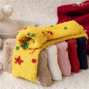 Chaussettes Mi-Mollet Pour Femmes, Légèrement Rebondissantes, À Pois, Couleurs De Noël Contrastées h5 Image2