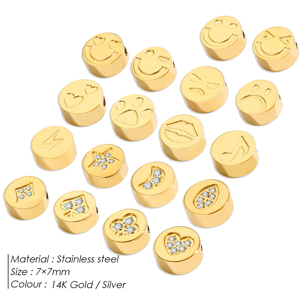 Pendentif Femme Simple Series Diy Étoile Souriante En Acier Inoxydable Étanche Couleur Or Image2