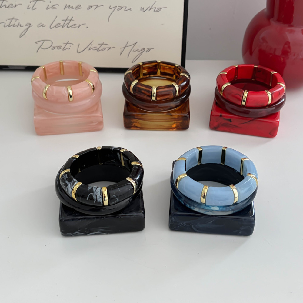 Bracelets Pour Femmes En Résine À Perles Dégradées Ccb Image3