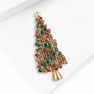 Broches De Noël Rétro En Métal Et Strass De La Luxueuse Collection h5 Image3