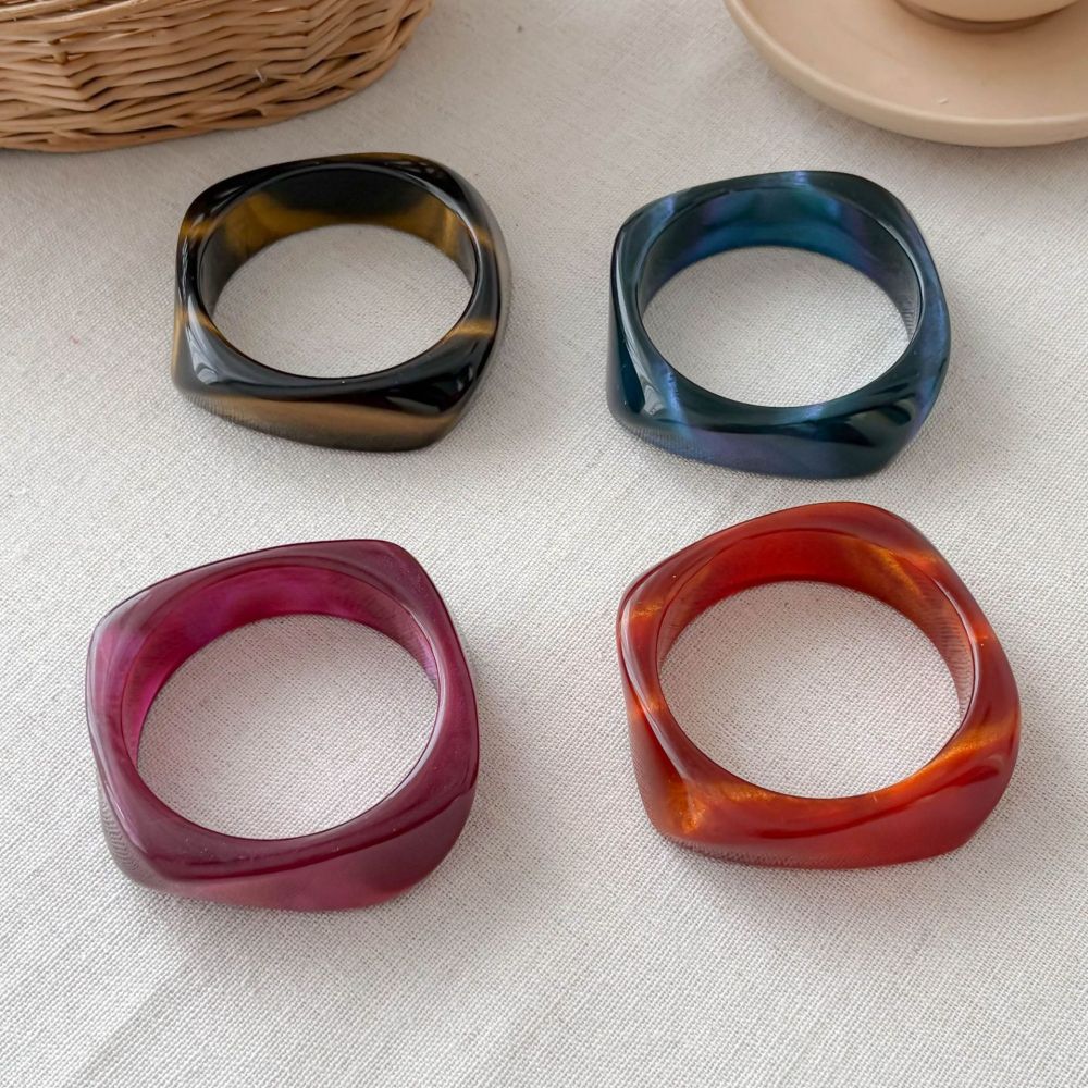 Bracelets Pour Femmes En Résine À Dégradé De Couleurs Simples Image2