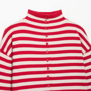 Cardigan Droit À Rayures Décontractées Et Contrastes De Couleurs h5 Image4