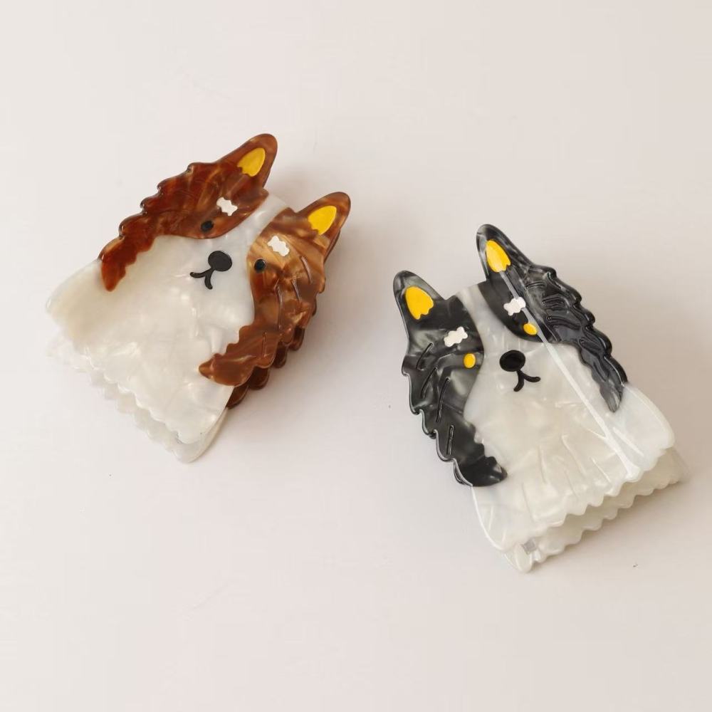 Griffes En Acétate De Couleur Mélangée, Motif Animaux Mignons De La Série Simple Image3