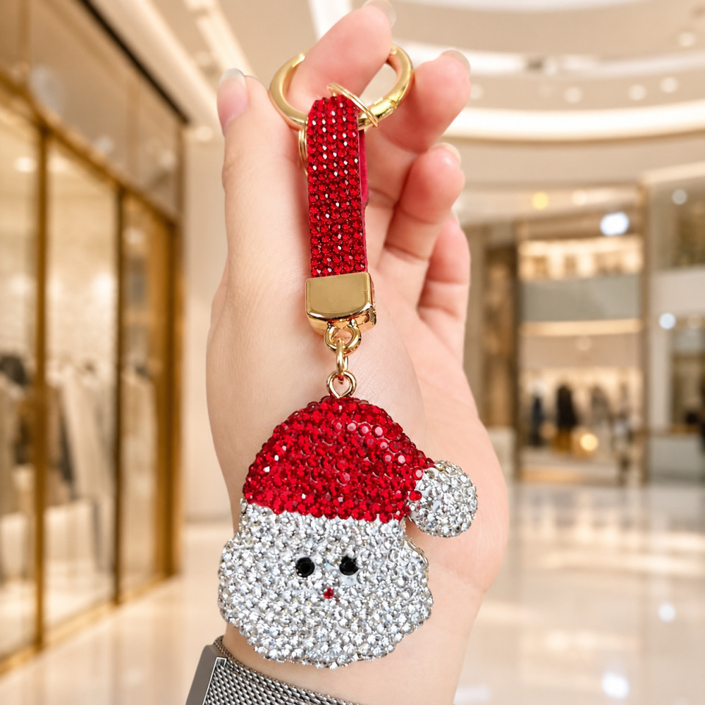 Porte-Clés De Noël En Alliage Et Strass, Motif Animal Mignon Et Dessin Animé, Collection Luxe.